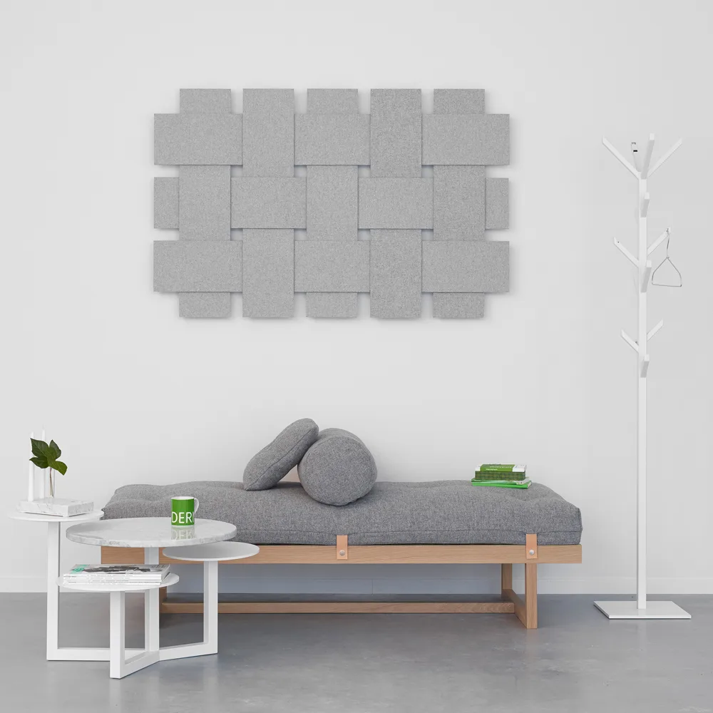 Stay day bed, Fabric grey. body in oiled oak A2
