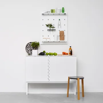 Story Side table - Midnight blue, white oiled oak stand - A2