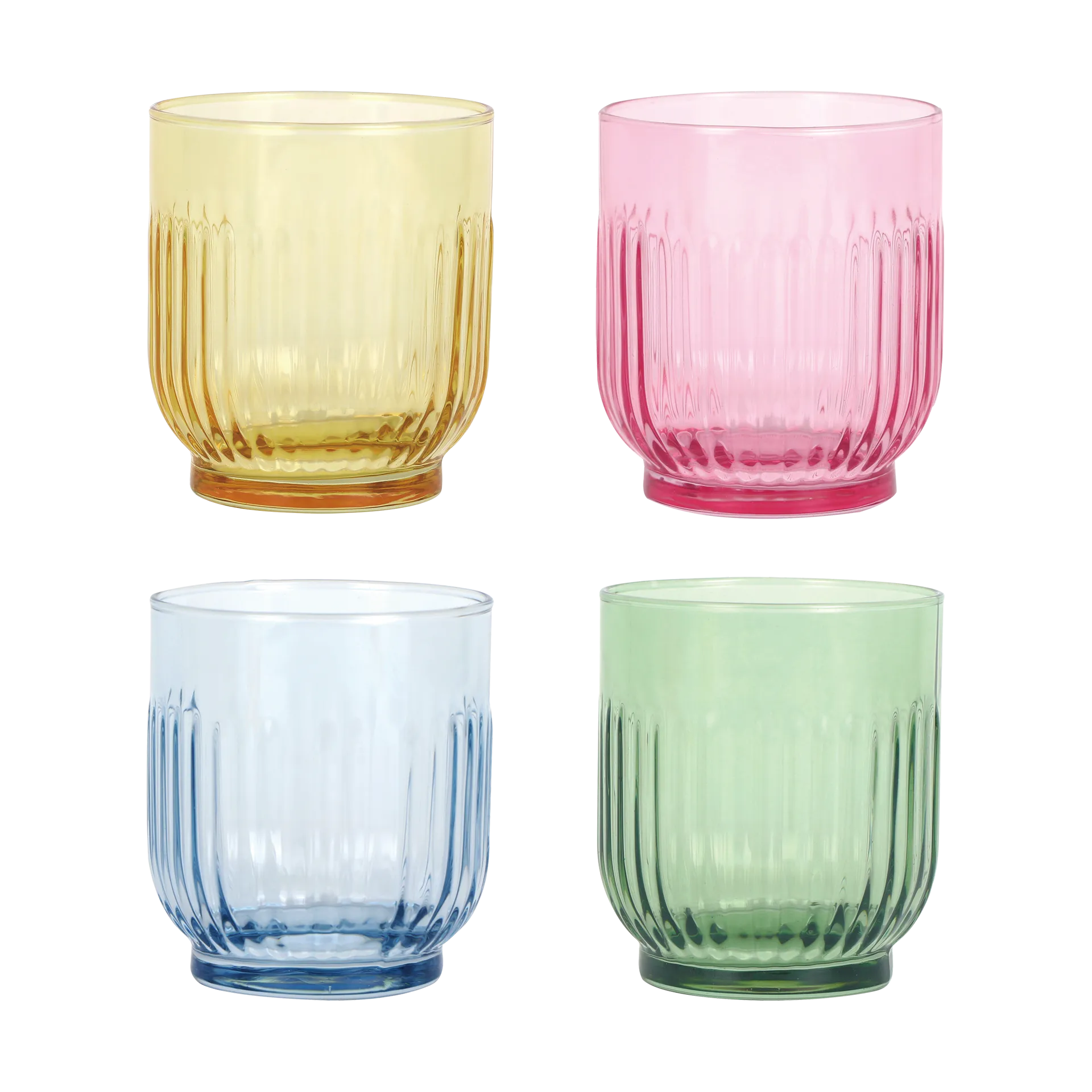 Aida drinking glasses 33 cl 4 pieces, Amber, red, light blue, green Aida