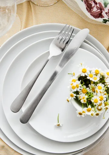 Atelier matte plate Ø25 cm 4-pack
 - Superwhite - Aida