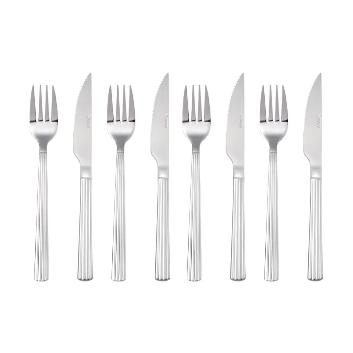 Groovy cutlery set 8 pieces - Stainless steel - Aida