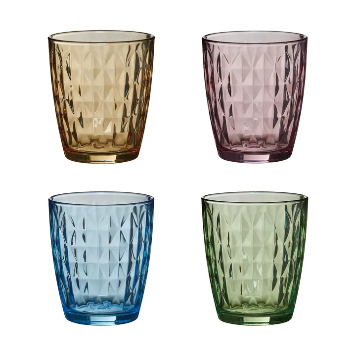 Mosaic drinking glass 34 cl 4-pack - Multi - Aida