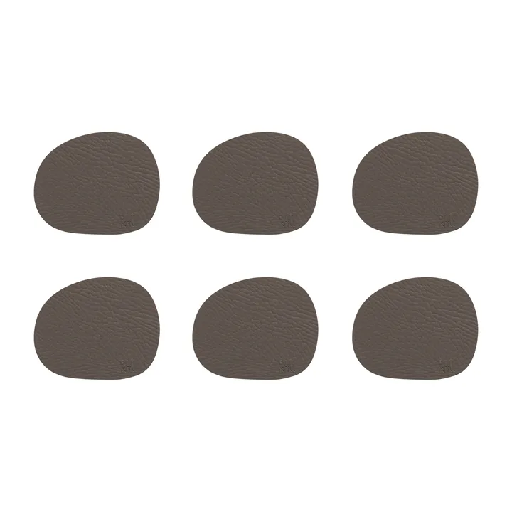 Raw coaster leather 6-pack - Clay (brown) - Aida