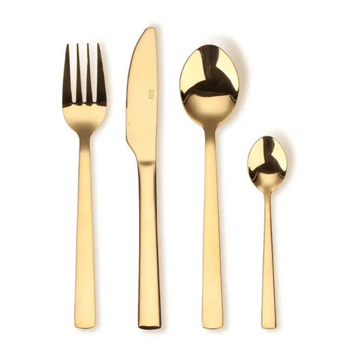 Raw cutlery set 16 pcs - gold - Aida