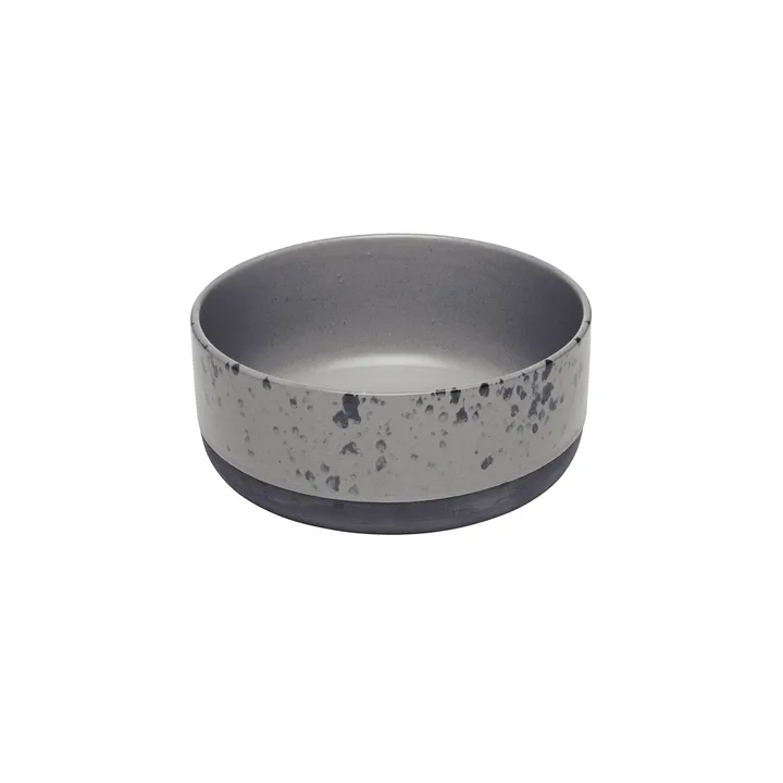Raw deep bowl stoneware - Grey with dots - Aida