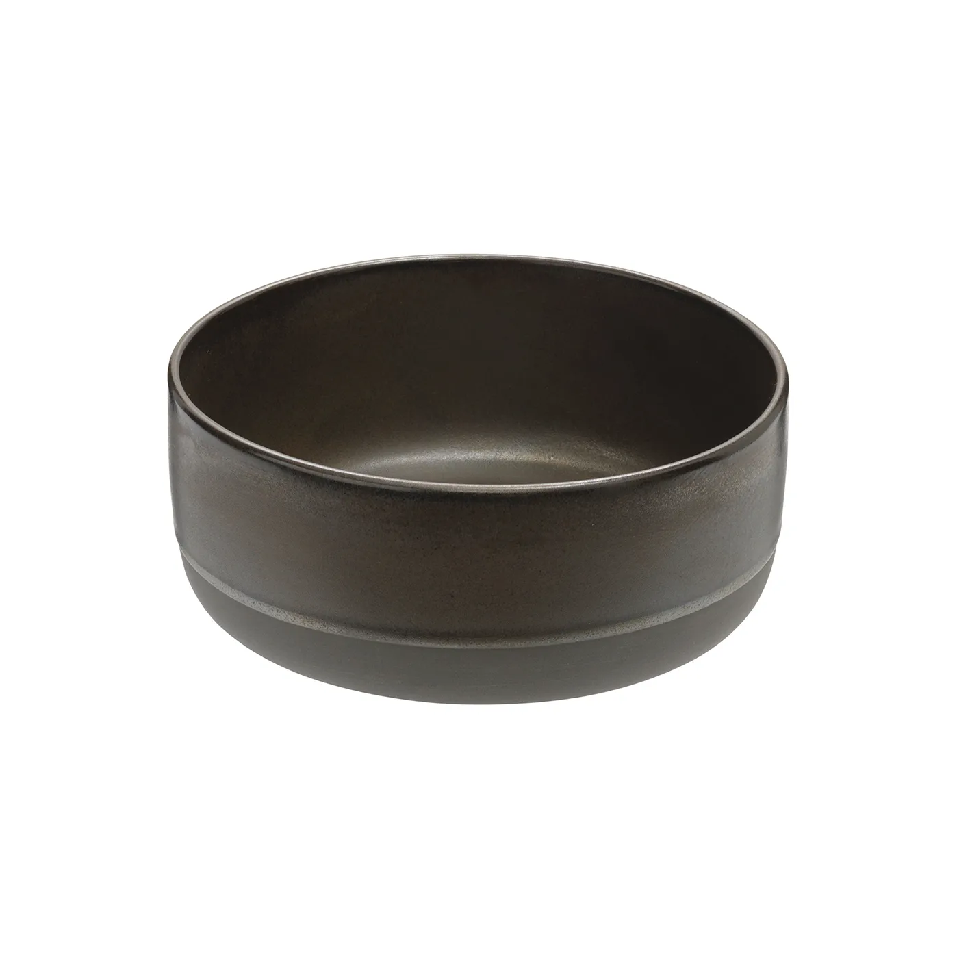 Raw deep bowl stoneware, Metallic brown Aida