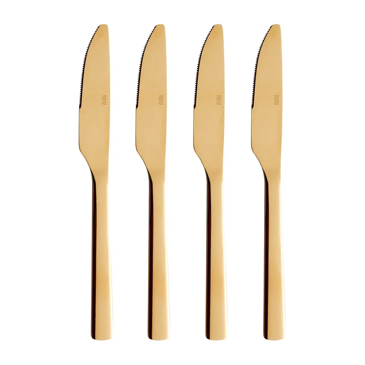 Raw dinner knife 4-pack - Gold - Aida