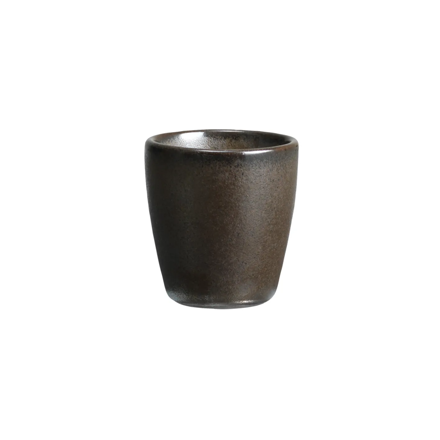 Raw egg cup stoneware, metallic brown Aida