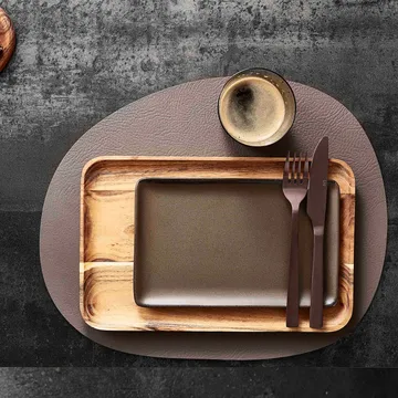 Raw placemat leather - Dusty rose buffalo - Aida