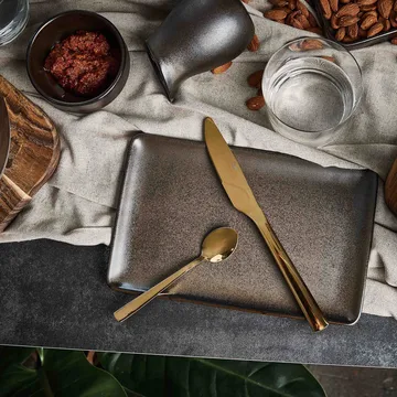 Raw plate 23.5x15 cm - metallic brown - Aida