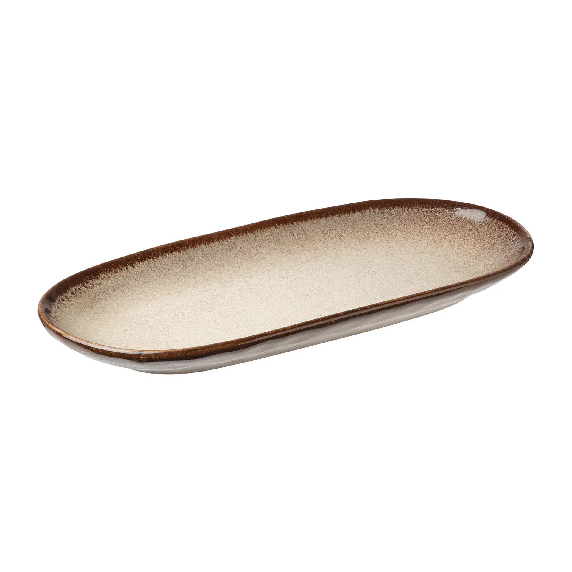 Søholm Sonja plate oval 12.3x25.5 cm, Brown Aida