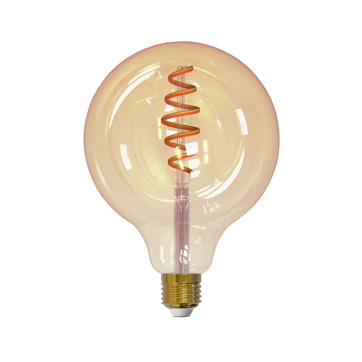 Airam Smart Home Filament LED-globe light source - Amber, 125mm, spiral e27, 6w - Airam