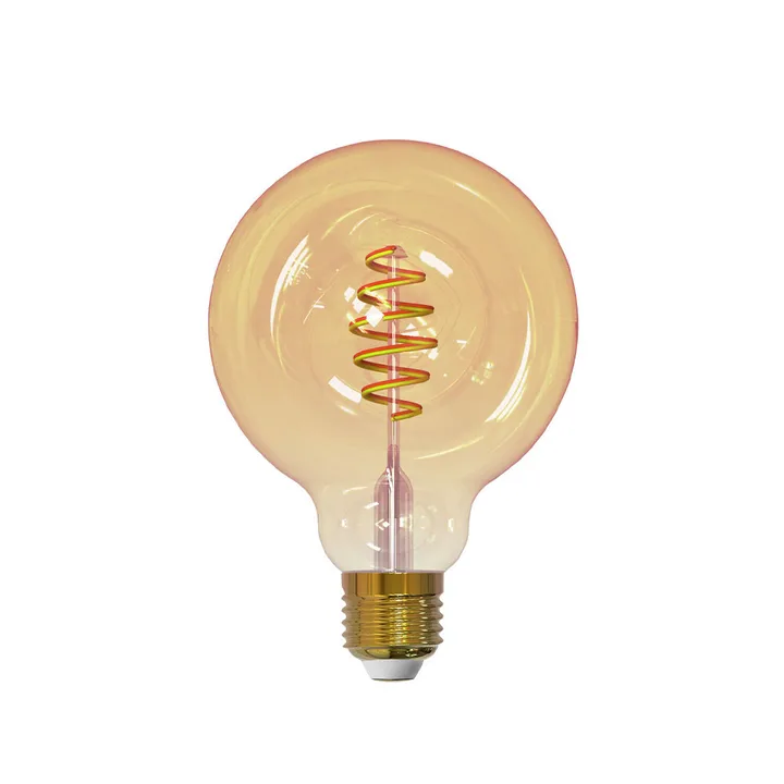 Airam Smart Home Filament LED-globe light source - Amber, 95mm, spiral e27, 6w - Airam