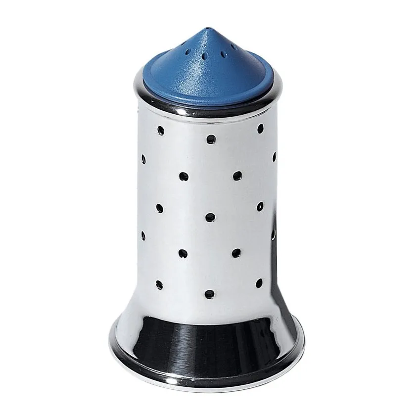 Alessi salt shaker, blue-stainless steel Alessi
