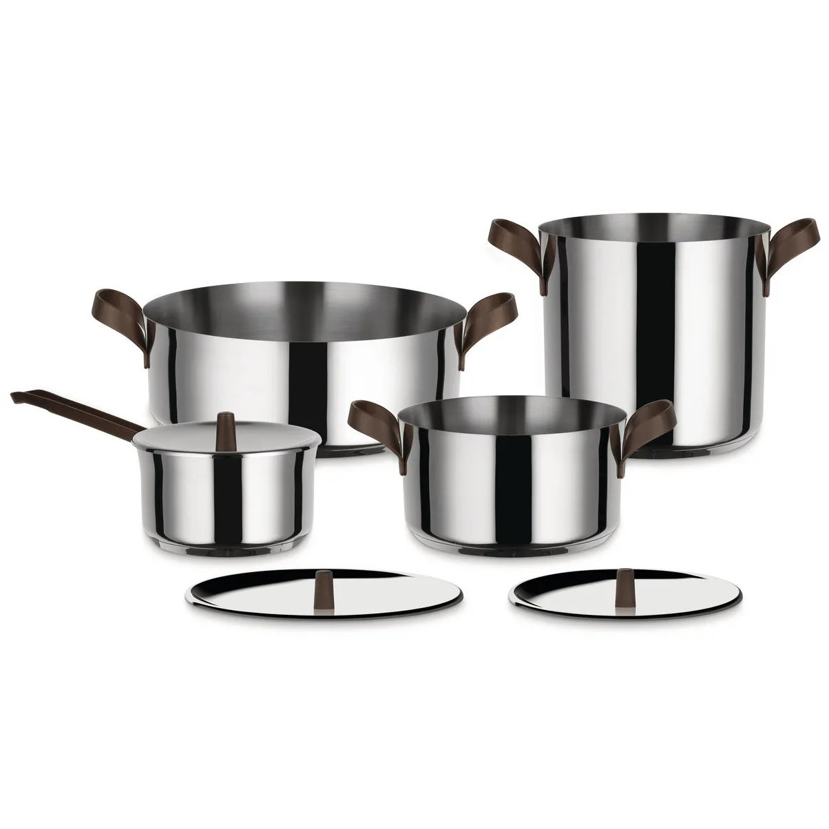Edo pot set 4 pieces, stainless steel Alessi