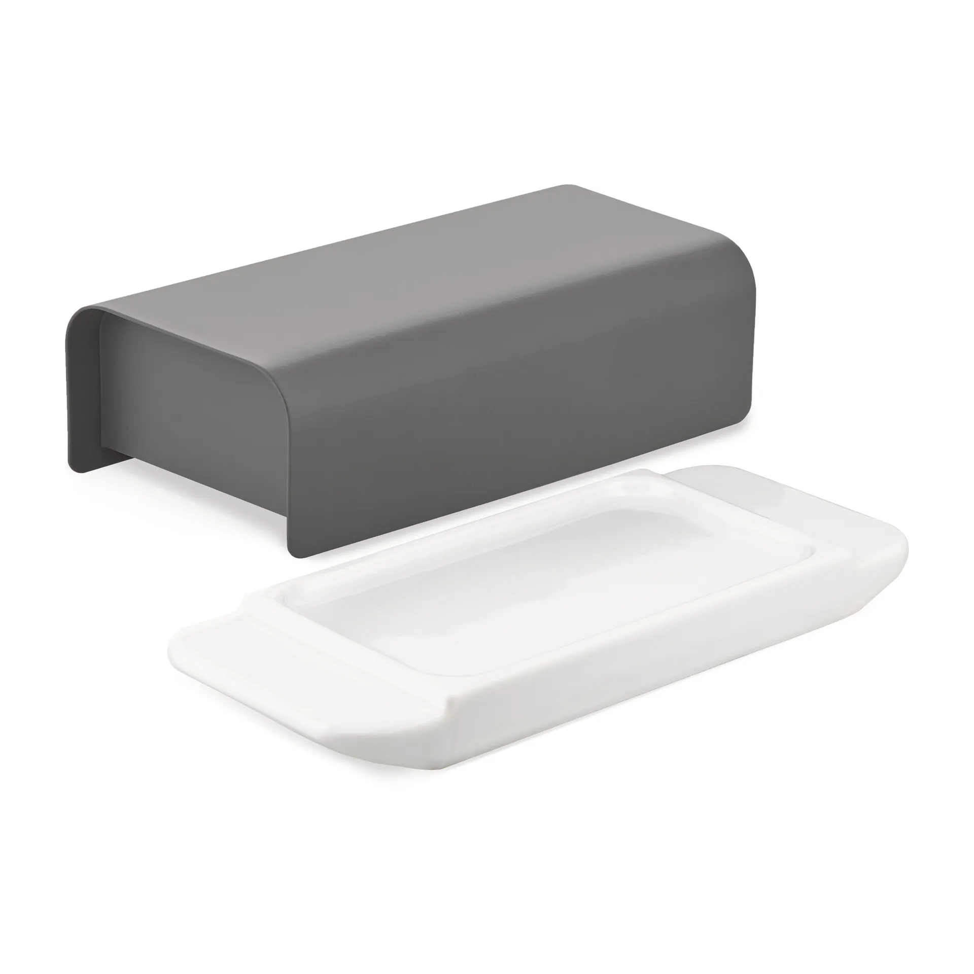 Mattina butter dish 9.5x21 cm, Dark grey Alessi
