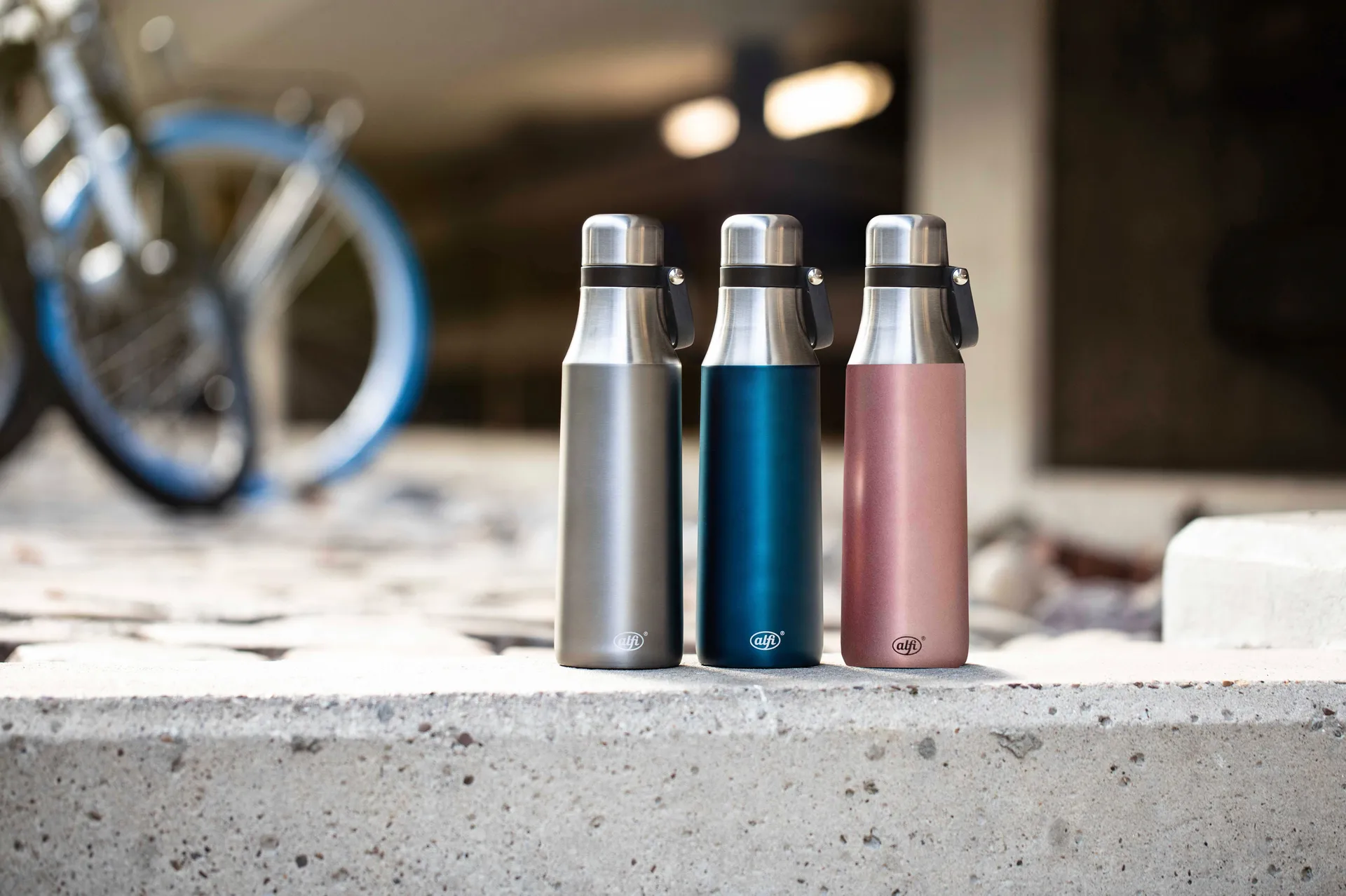 City waterbottle double walled 0.5 l, Blue satin Alfi