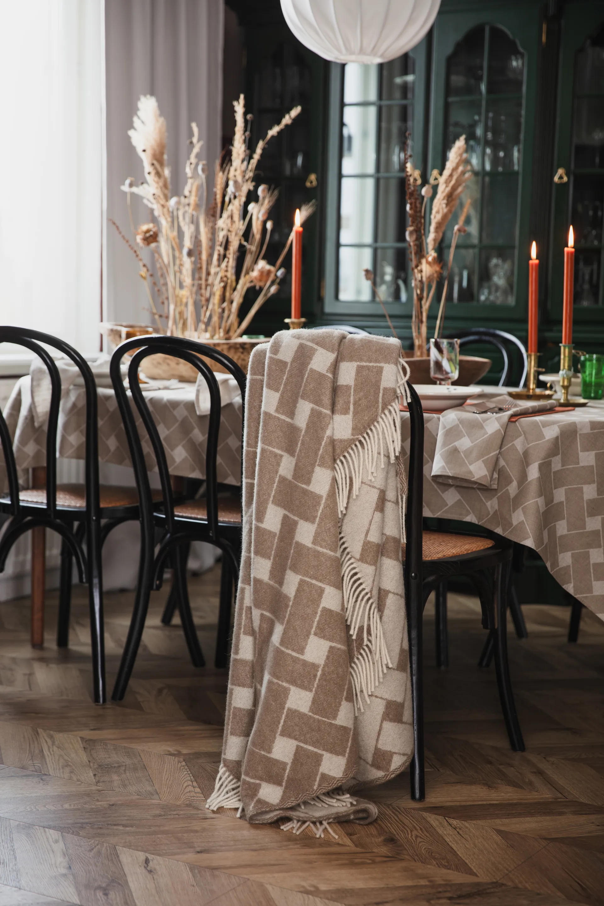 Basket throw 130x170 cm, Brown-offwhite Almedahls