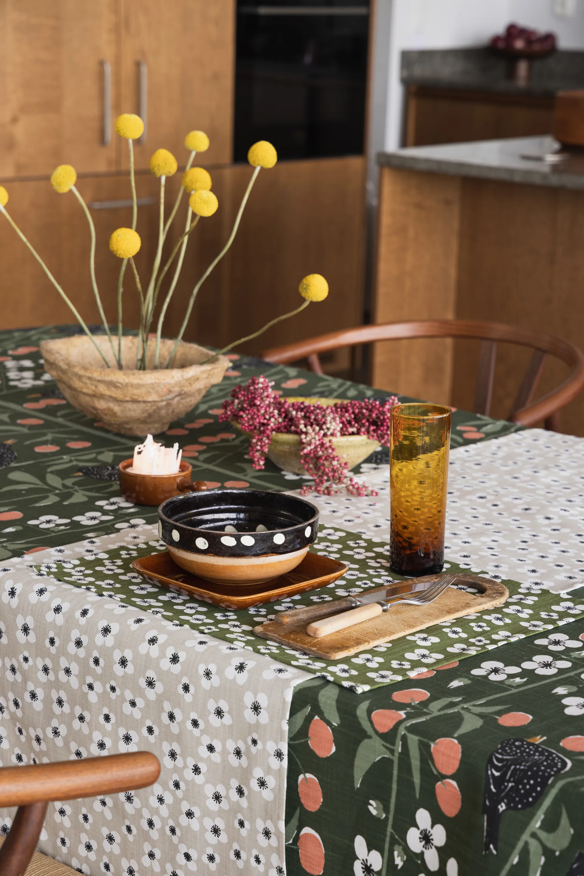 Belle Amie placemat 2-pack, Dark green, 34x45 cm Almedahls