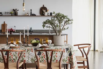 Cherry Garden tablecloth - Beige, 145x250 cm - Almedahls