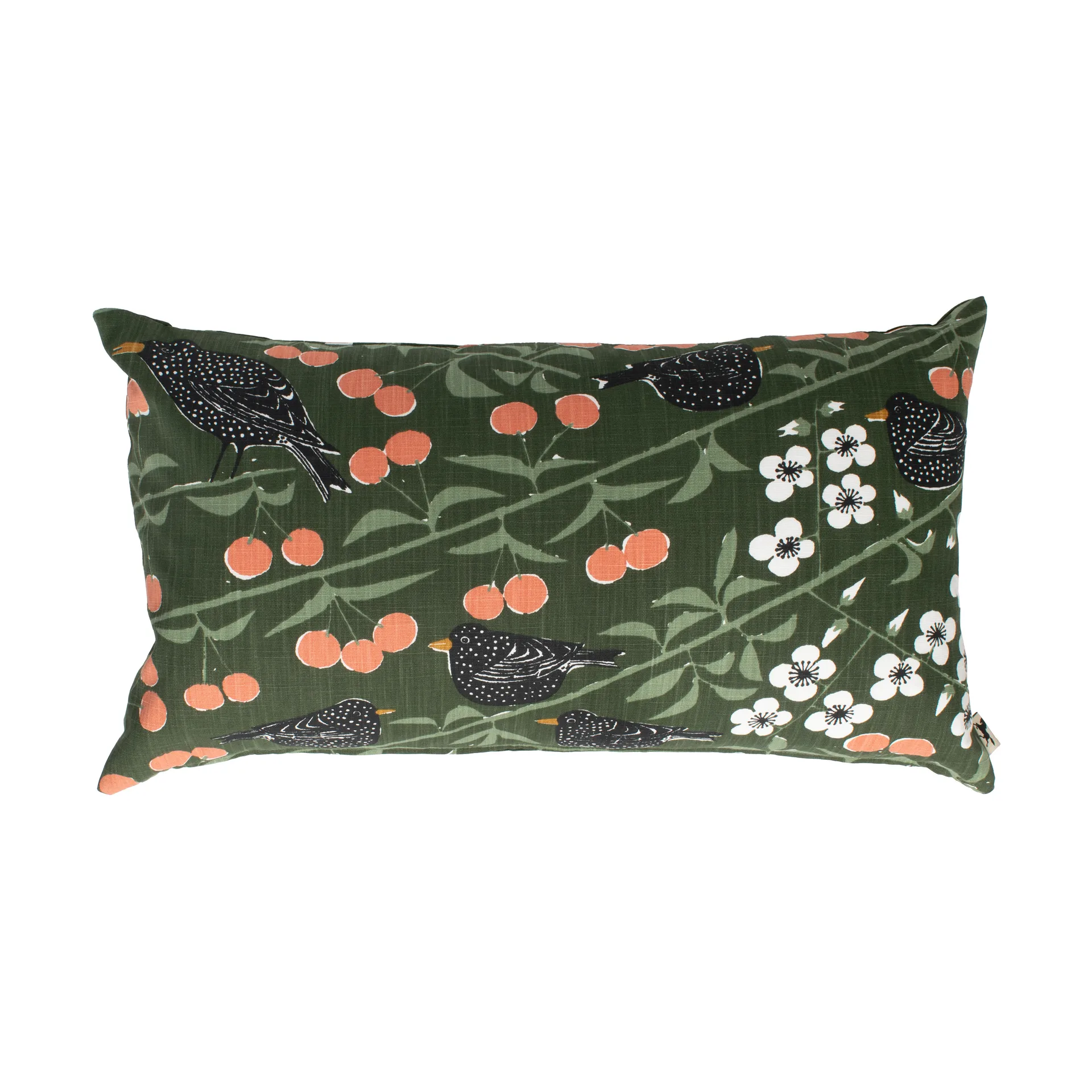 Cherry Orchard cushion cover, Dark green, 40x70cm Almedahls