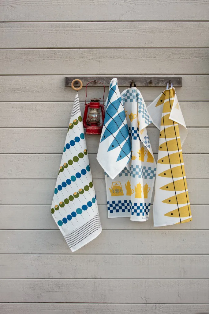 Grytskåpet kitchen towel 47x70 cm, Multi-yellow-blue Almedahls
