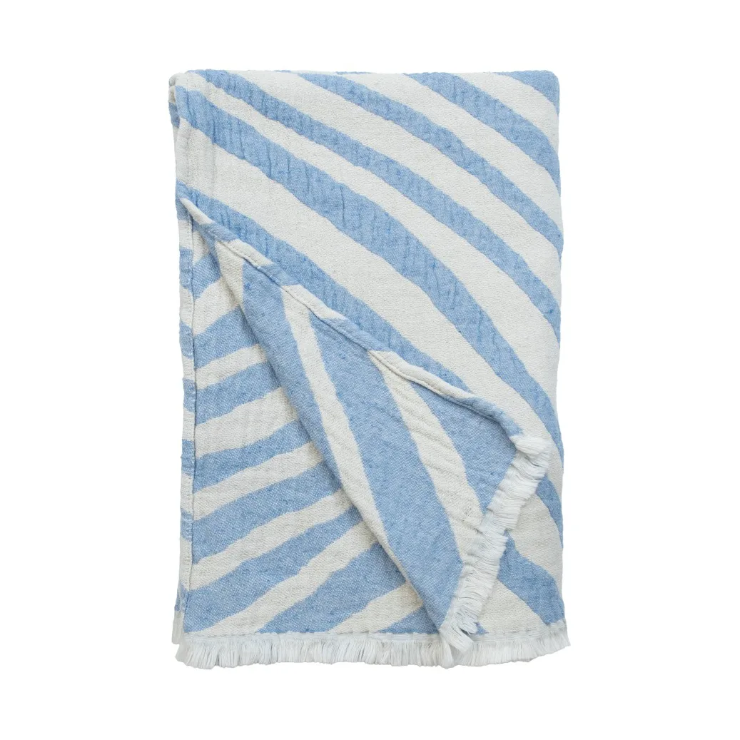 Havet blanket 120x170 cm, Blue-offwhite Almedahls