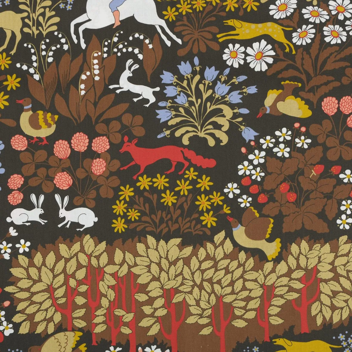 Jakten fabric, brown Almedahls