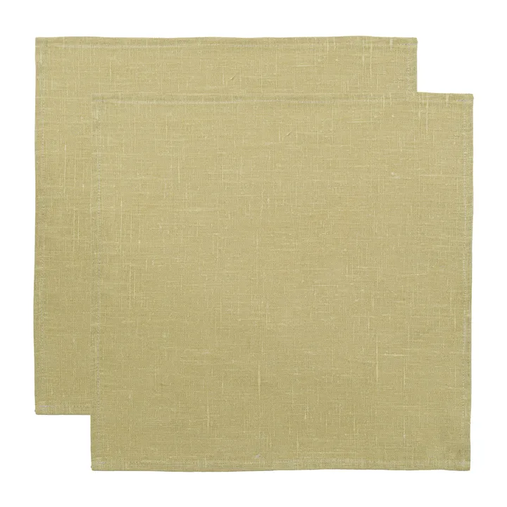 Linne napkin 45x45 cm 2-pack - Light oliv - Almedahls