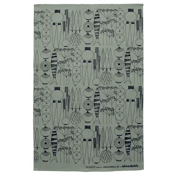 Picknick kitchen towel - green-grey-black - Almedahls