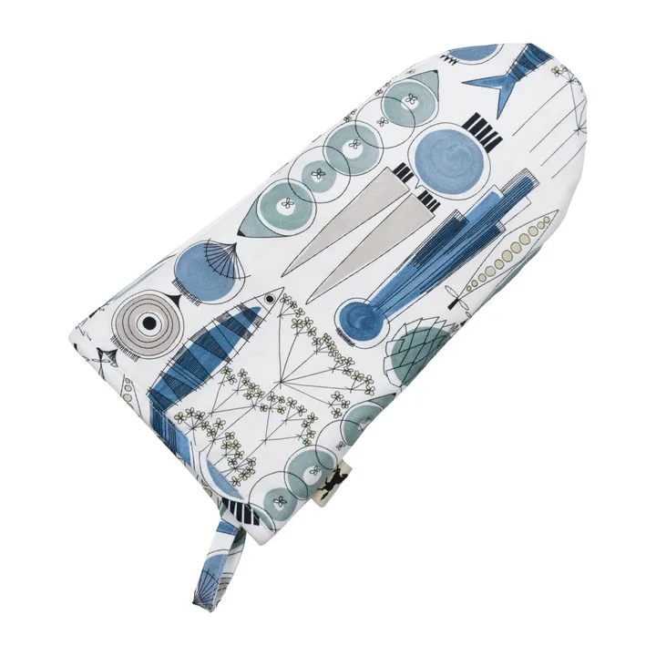 Picknick oven glove small pattern - Blue-beige - Almedahls
