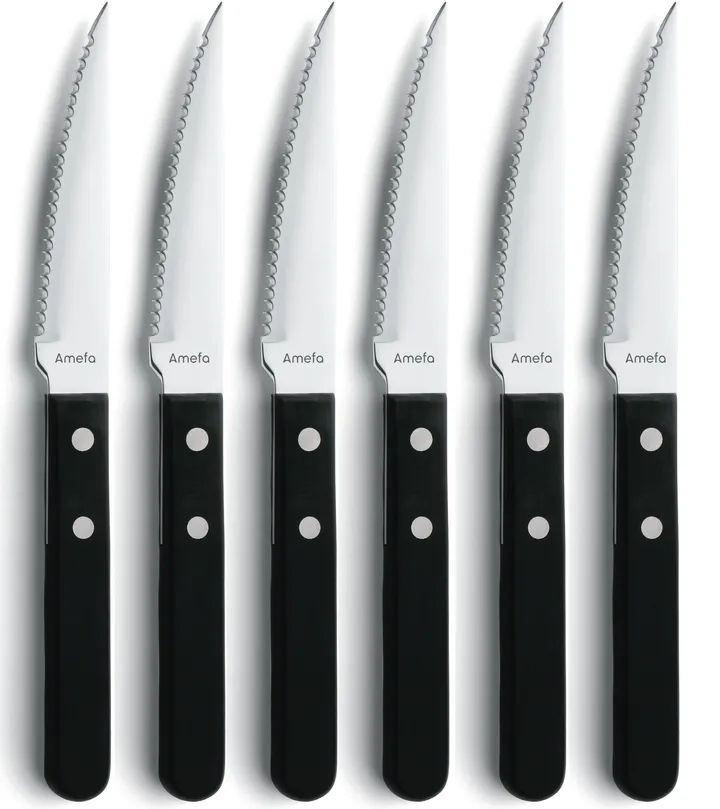 Pizza Noir barbecue knife 6-pack - Black - Amefa
