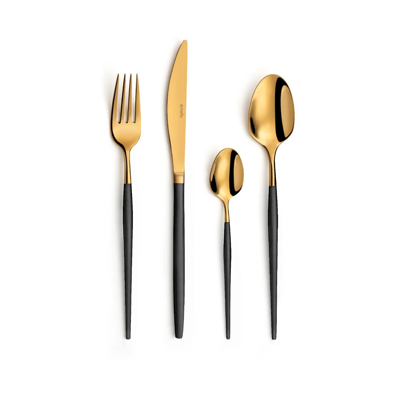 Soprano cutlery set 16 pieces, Black brass Amefa