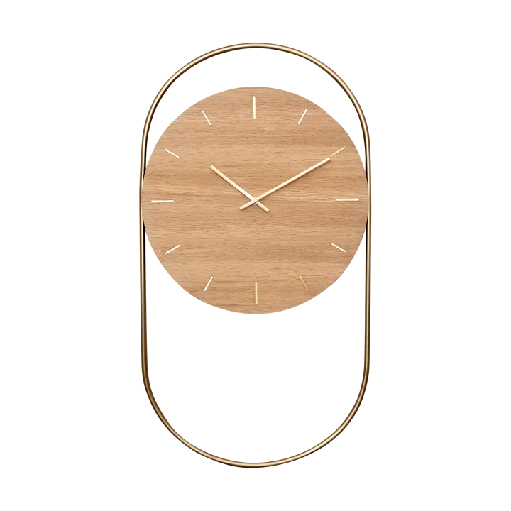 A-Wall wall clock 41x76 cm - Oak-brass - Andersen Furniture
