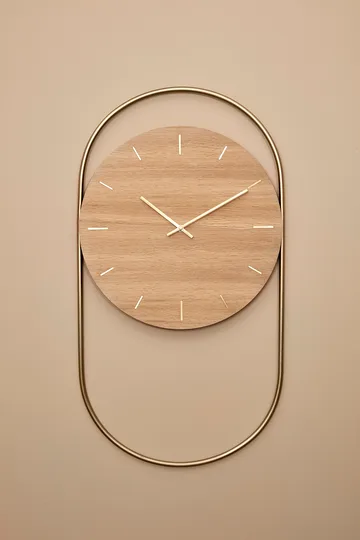 A-Wall wall clock 41x76 cm - Oak-brass - Andersen Furniture