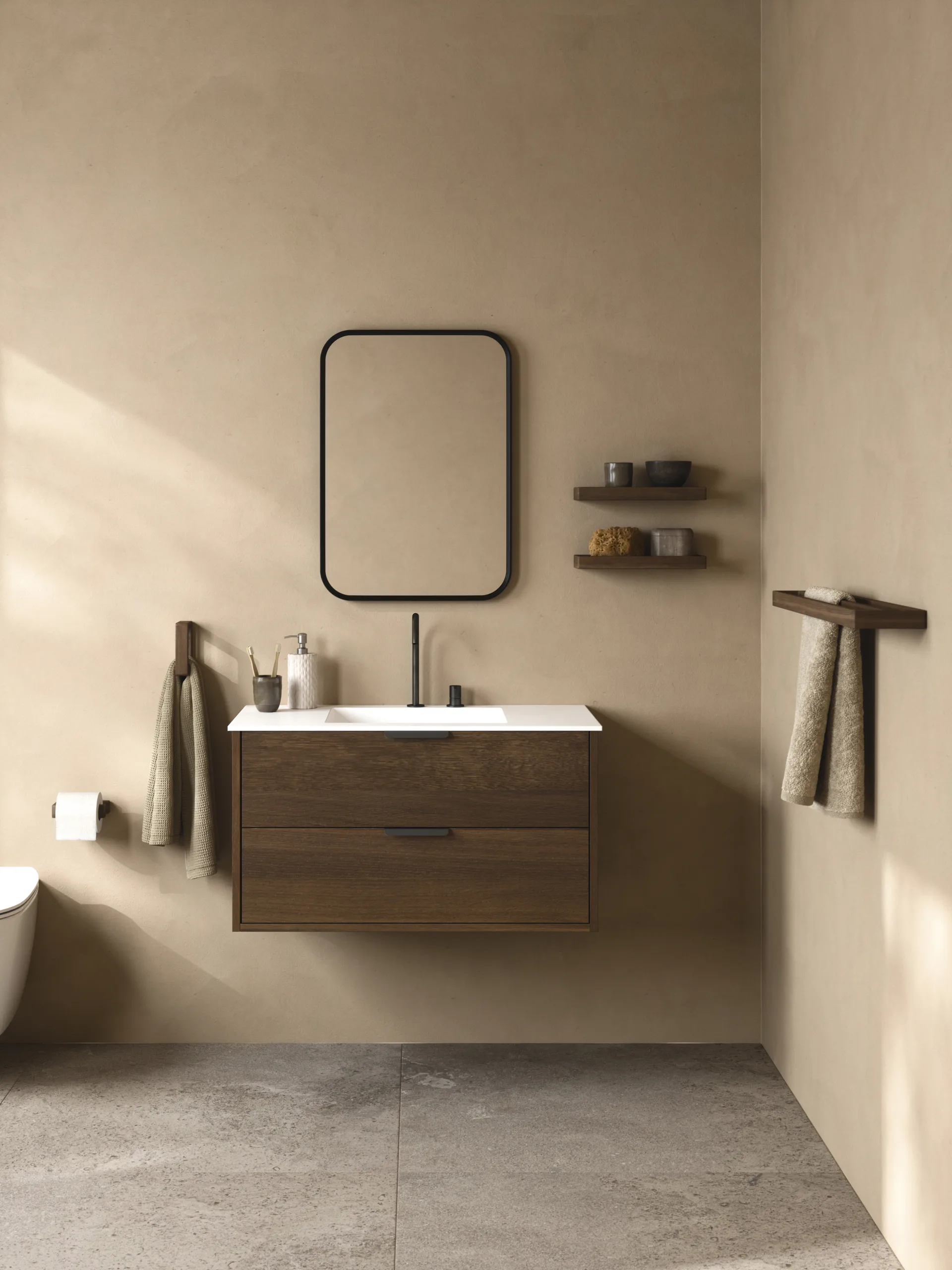 Andersen towel rack double 73,5 cm, Dark Stain Matt Lacquer Ash Andersen Furniture
