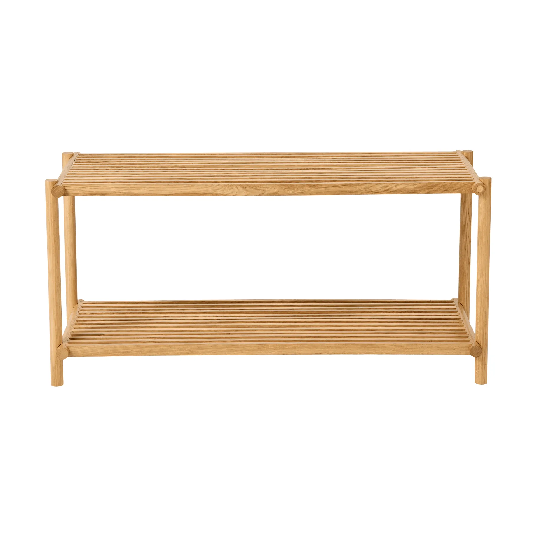 Column shoe rack, Matt lacquered oak Andersen Furniture