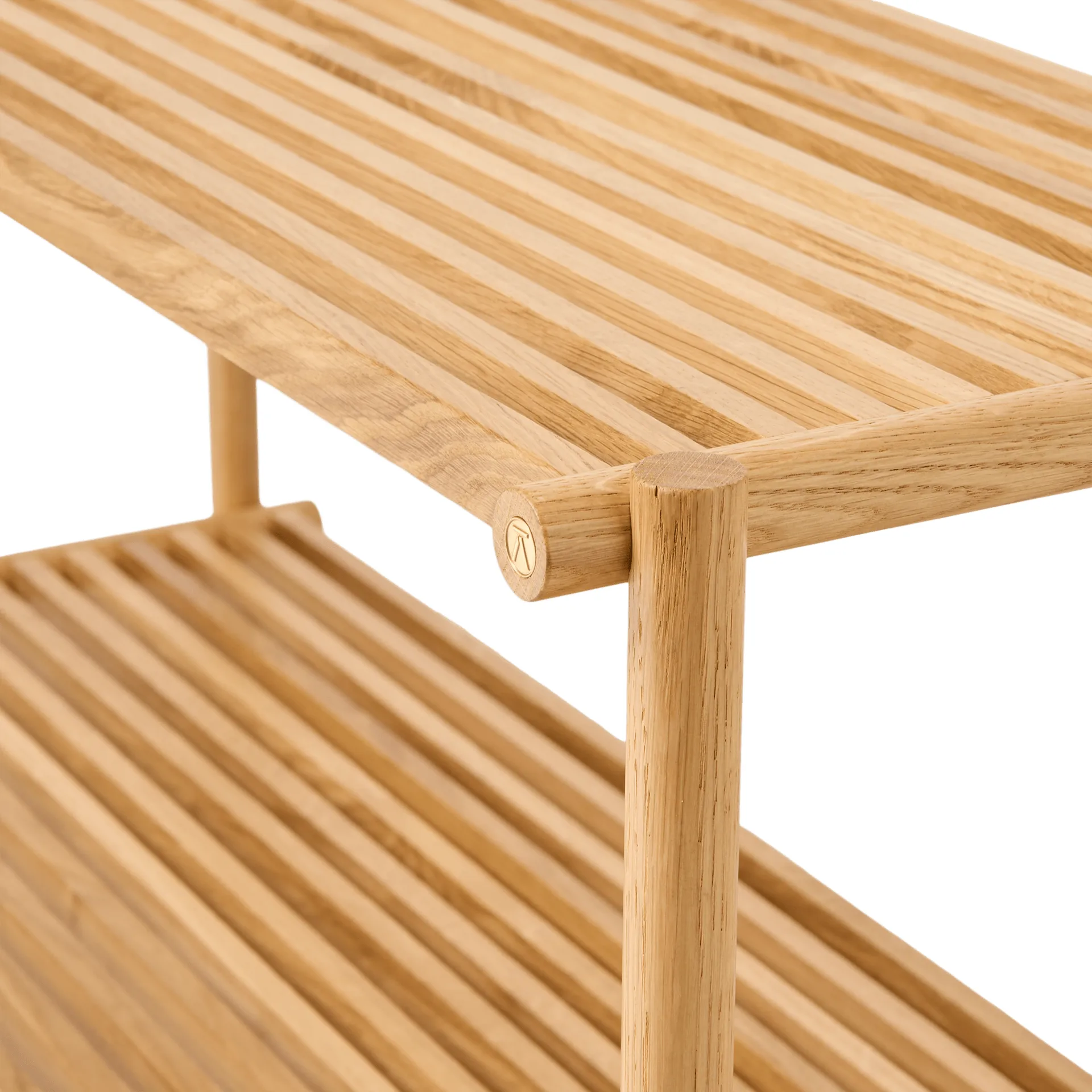 Column shoe rack, Matt lacquered oak Andersen Furniture