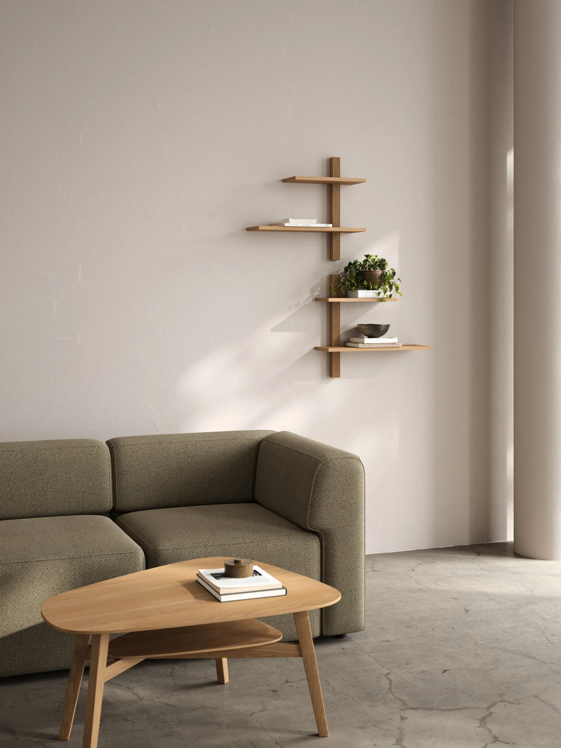 Phase wall shelf, Oiled Natural Oak, 68x18x55 cm Andersen Furniture