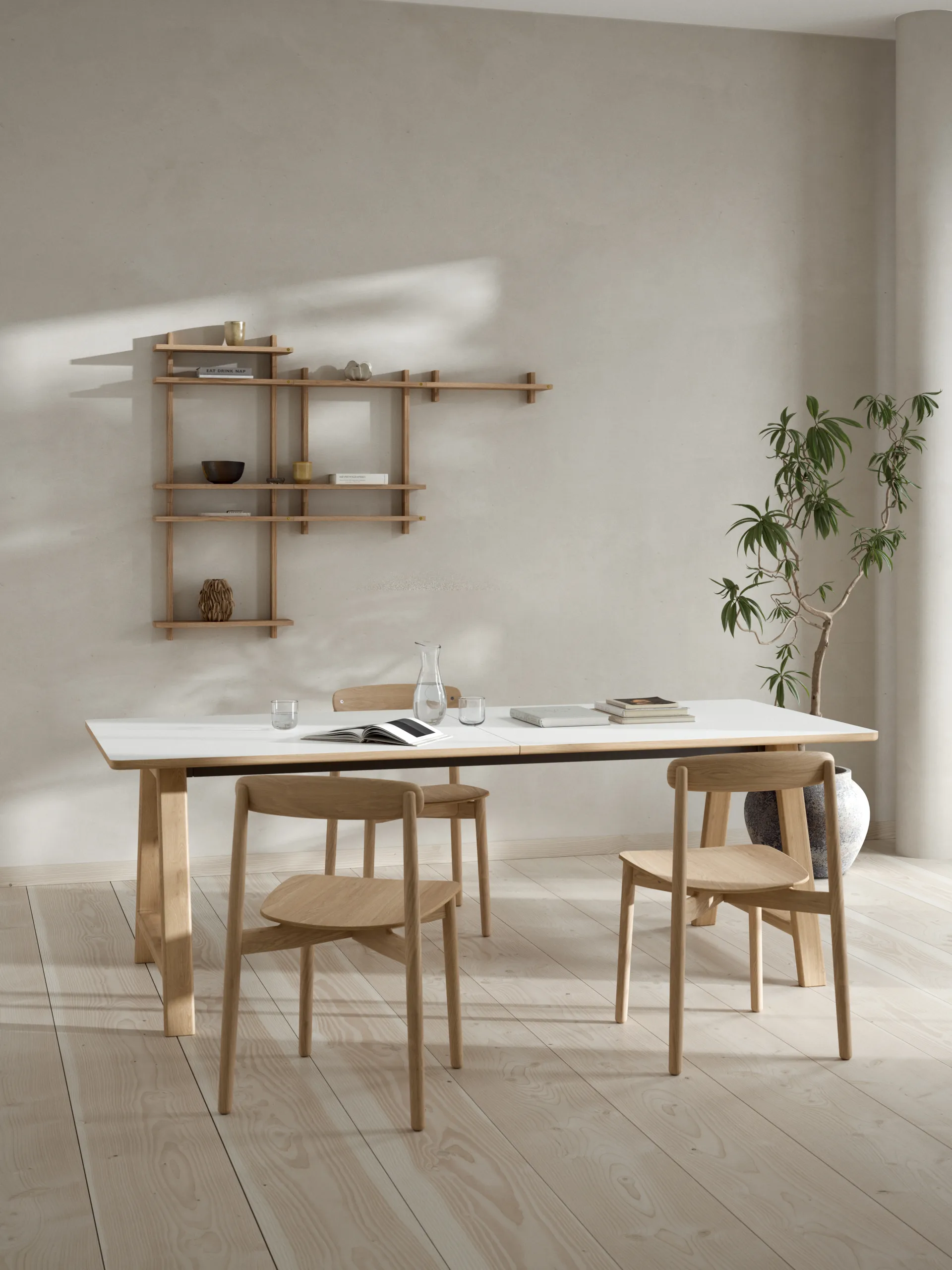 Treat double wall shelf, Oak, 50x12x50 cm Andersen Furniture