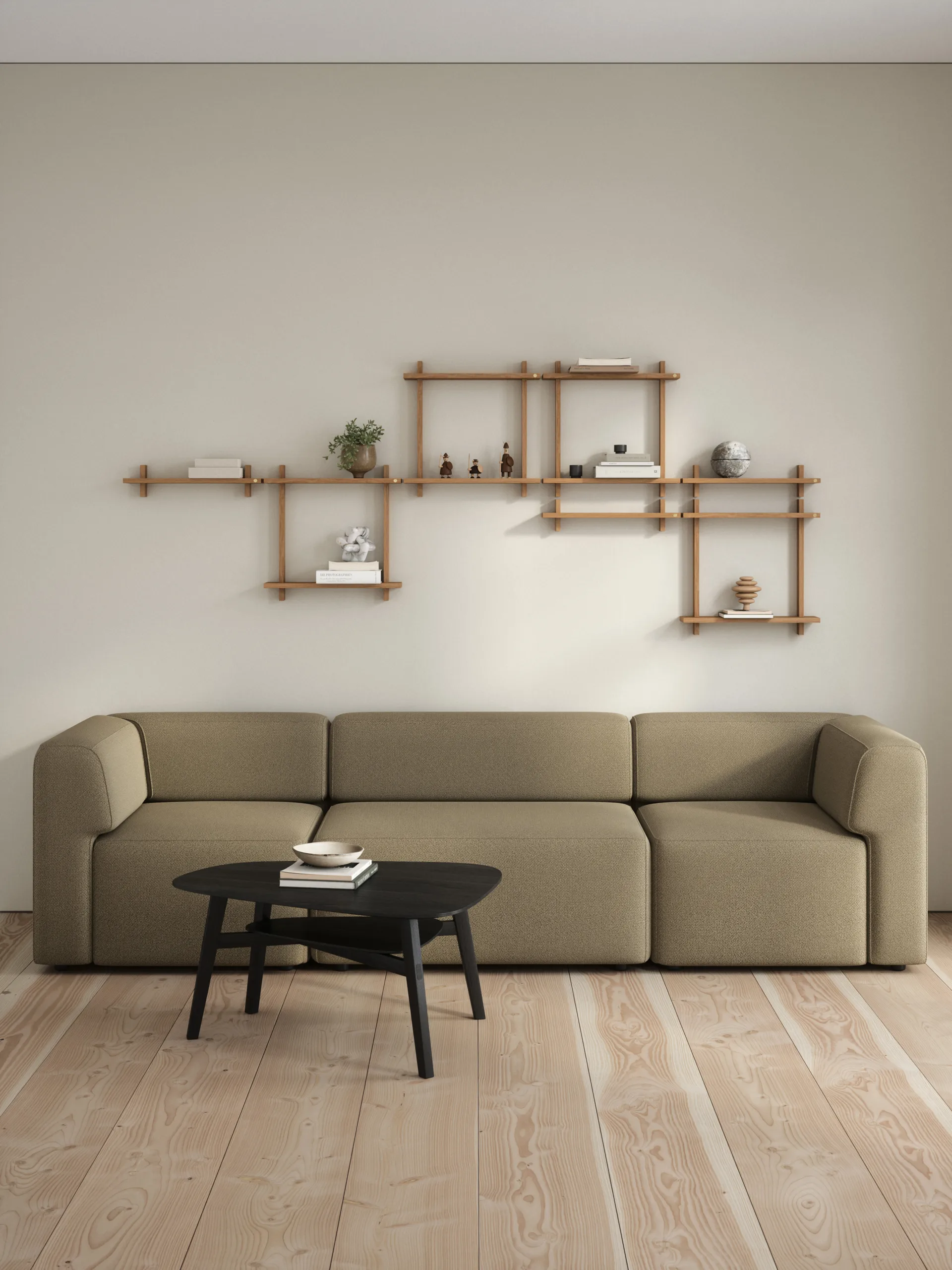 Treat wall shelf single, Oiled Natural Oak, 50x12x11.2 cm Andersen Furniture