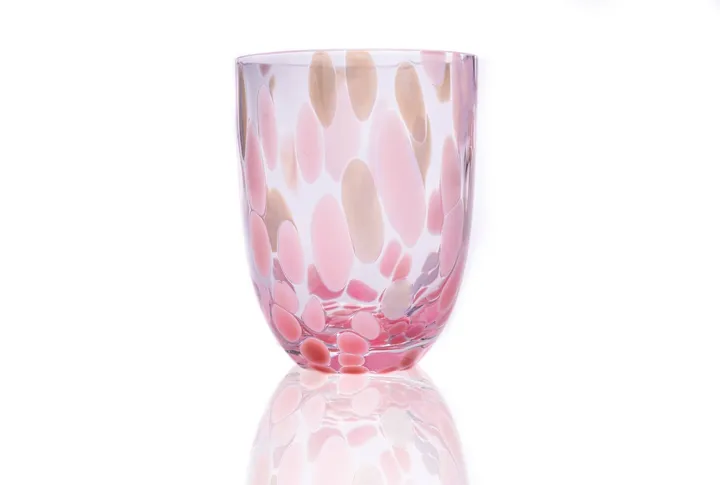 Big Confetti drinking glass 25 cl - Pink-light blue - Anna Von Lipa
