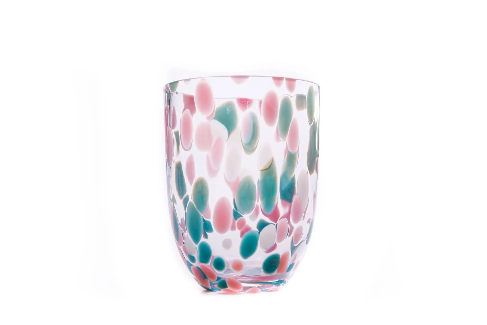 Big Confetti drinking glass 25 cl, Pink-turquoise-light blue Anna Von Lipa
