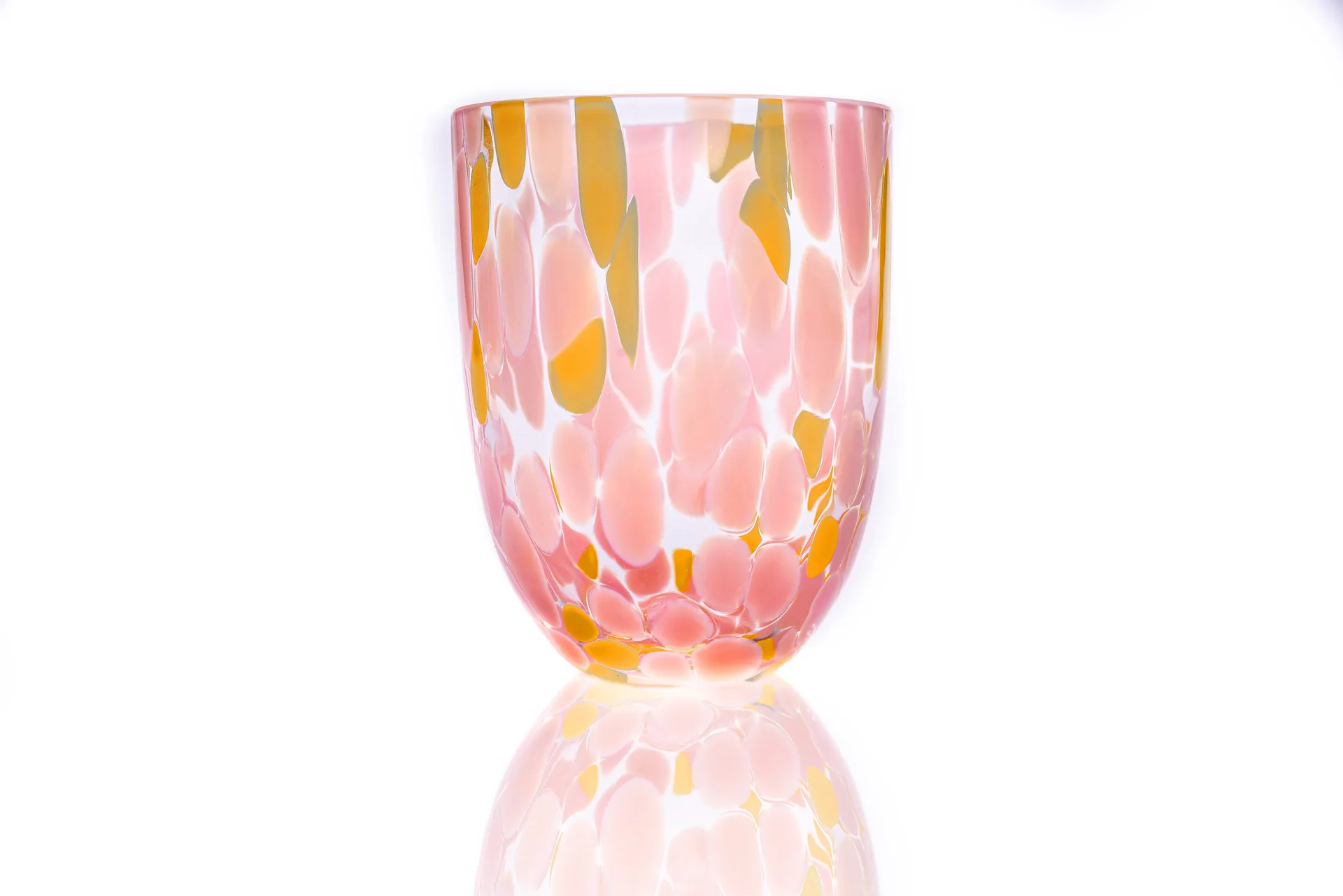 Big Confetti drinking glass 25 cl, Pink - yellow Anna Von Lipa