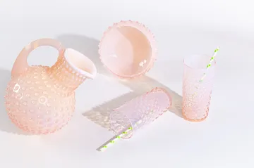 Hobnail Long drink glass 20 cl - Soft Pink - Anna Von Lipa