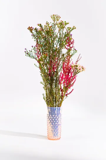 Hobnail Long drink glass 20 cl - Soft Pink - Anna Von Lipa
