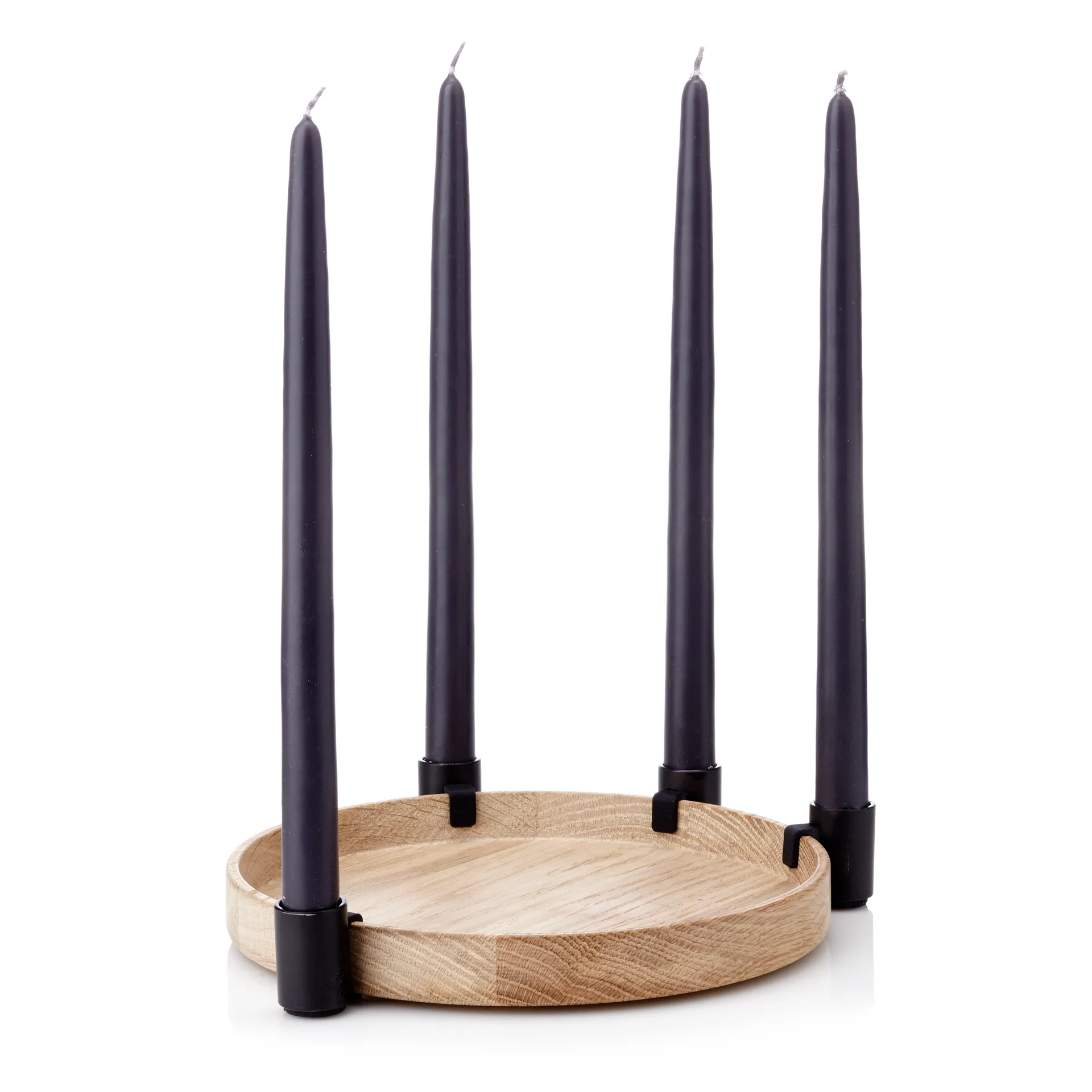Luna advent candle holder, oak-black Applicata