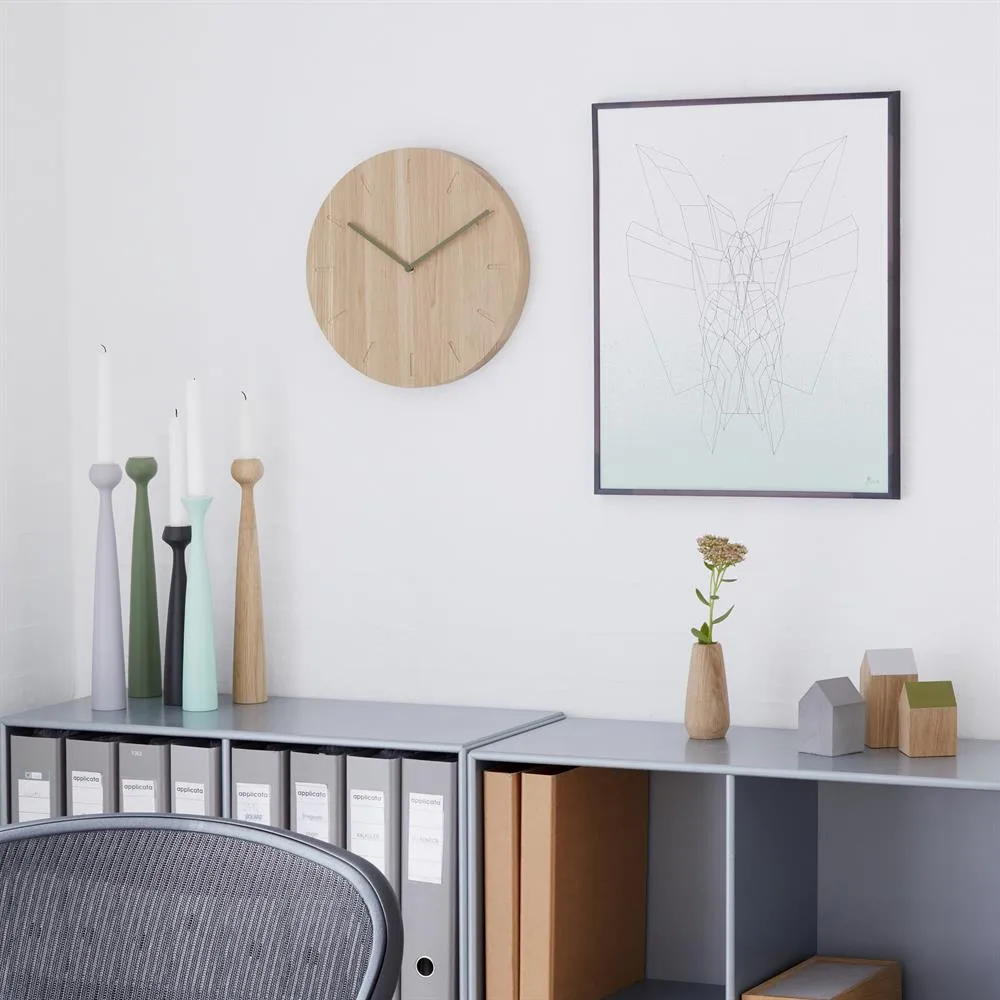 Watch:Out wall clock oak, oak-grey Applicata