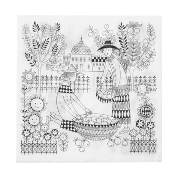 Emilia paper napkins 33x33 cm 20-pack - Black-white - Arabia