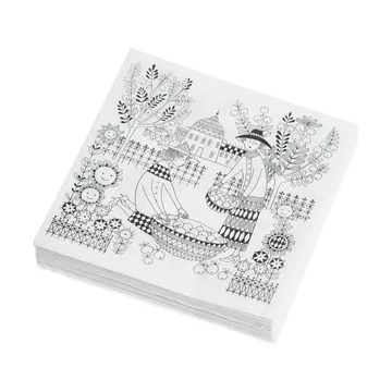 Emilia paper napkins 33x33 cm 20-pack - Black-white - Arabia